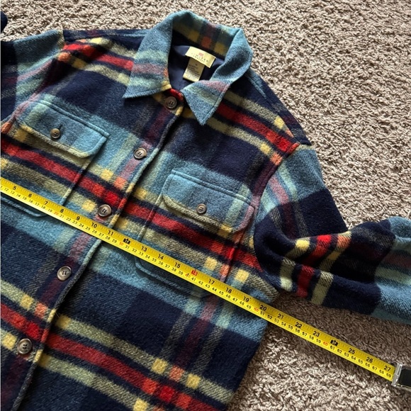LIMITED AMERICA RED BLUE PLAID WOOL BUTTON DOWN JACKET/SHIRT VINTAGE Sz Small - Picture 3 of 6
